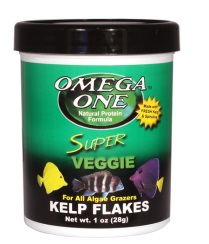 OmegaOne Kelp Flakes, 2.2 oz./ Хлопья с ламинарией, 62 гр. ― Неомарин - профессиональная аквариумистика