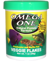 OmegaOne Veggie Flakes 1oz / Хлопья со спирулиной и ламинарией, 28 гр. ― Неомарин - профессиональная аквариумистика